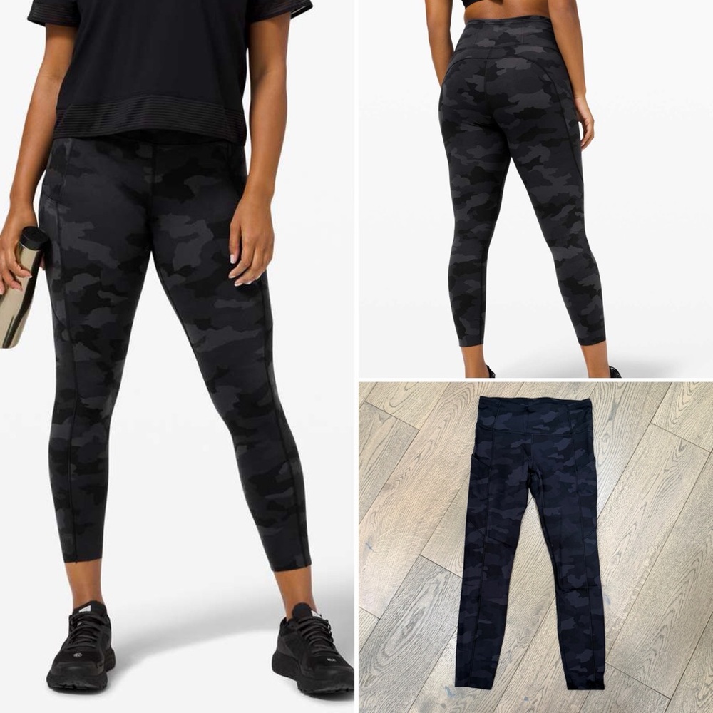 Lululemon | Fast and Fee High-Rise Tight 25" Camo Deep Coal Multi | Size 6